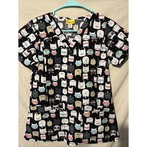Wonderwink Scrub Top Ladies Size XS Great Cat Design‎